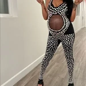 Pants Jumpsuits Custom Cardi B Pregnancy Announcement Costume